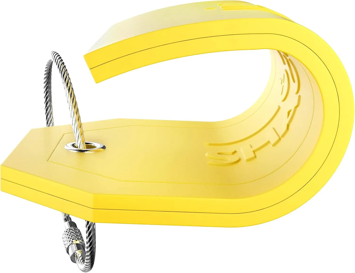 Shacke Large Luggage Tags (2pcs) with Privacy Cover and Steel Loops (Yellow)