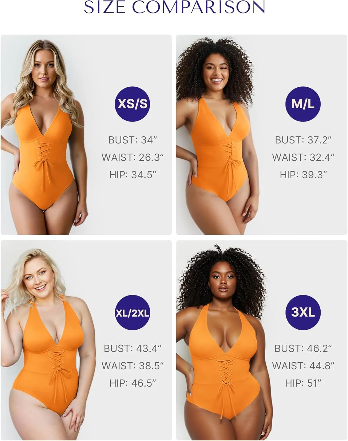 SHAPELLX Women One Piece Swimsuits Tummy Control Bathing Suits Push Up Slimming Swimwear with Built-in Bra V Neck