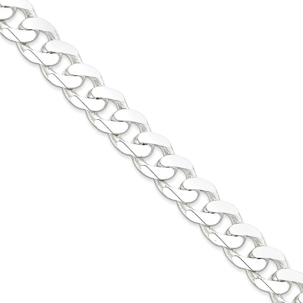 Silver Polished 15.00-mm Solid Curb Link Chain