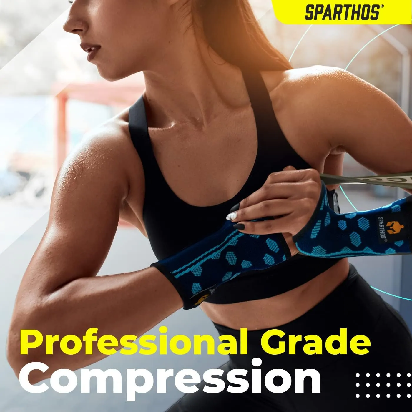 Sparthos Wrist Support Sleeves (Pair)  Medical Compression for Carpal Tunnel and Wrist Pain Relief  Wrist Brace for Men and Women  Made from Innovative Breathable Elastic Blend