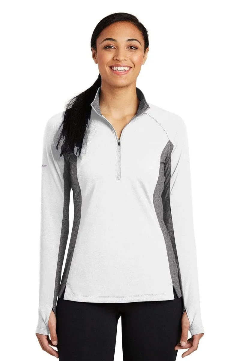 Sport-Tek LST854: Ladies Sport-Wick Stretch Contrast 1/2-Zip Pullover