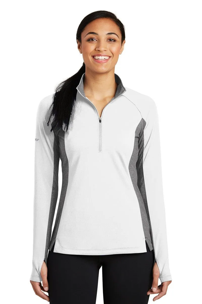 Sport-Tek LST854: Ladies Sport-Wick Stretch Contrast 1/2-Zip Pullover