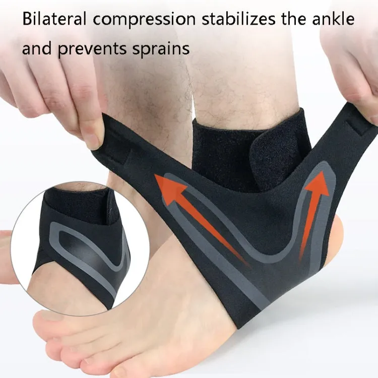 Sports Compression Anti-Sprain Ankle Guard Outdoor Basketball Football Climbing Protective Gear, Specification: L, Left Foot (Black Red)