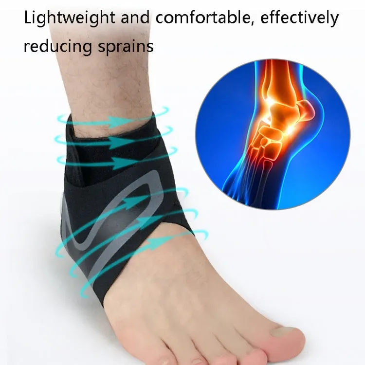Sports Compression Anti-Sprain Ankle Guard Outdoor Basketball Football Climbing Protective Gear, Specification: L, Left Foot (Black Red)