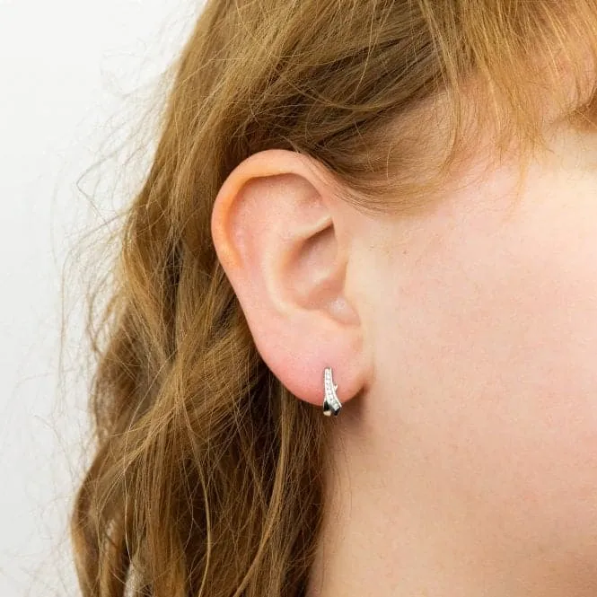 Sterling Silver Crossover Zirconia Stud Earrings E6131C