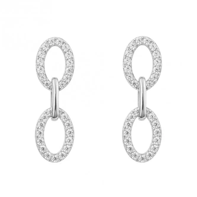 Sterling Silver Platinum Earrings E6355C