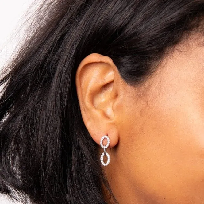 Sterling Silver Platinum Earrings E6355C