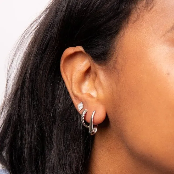 Sterling Silver Platinum Earrings E6364C