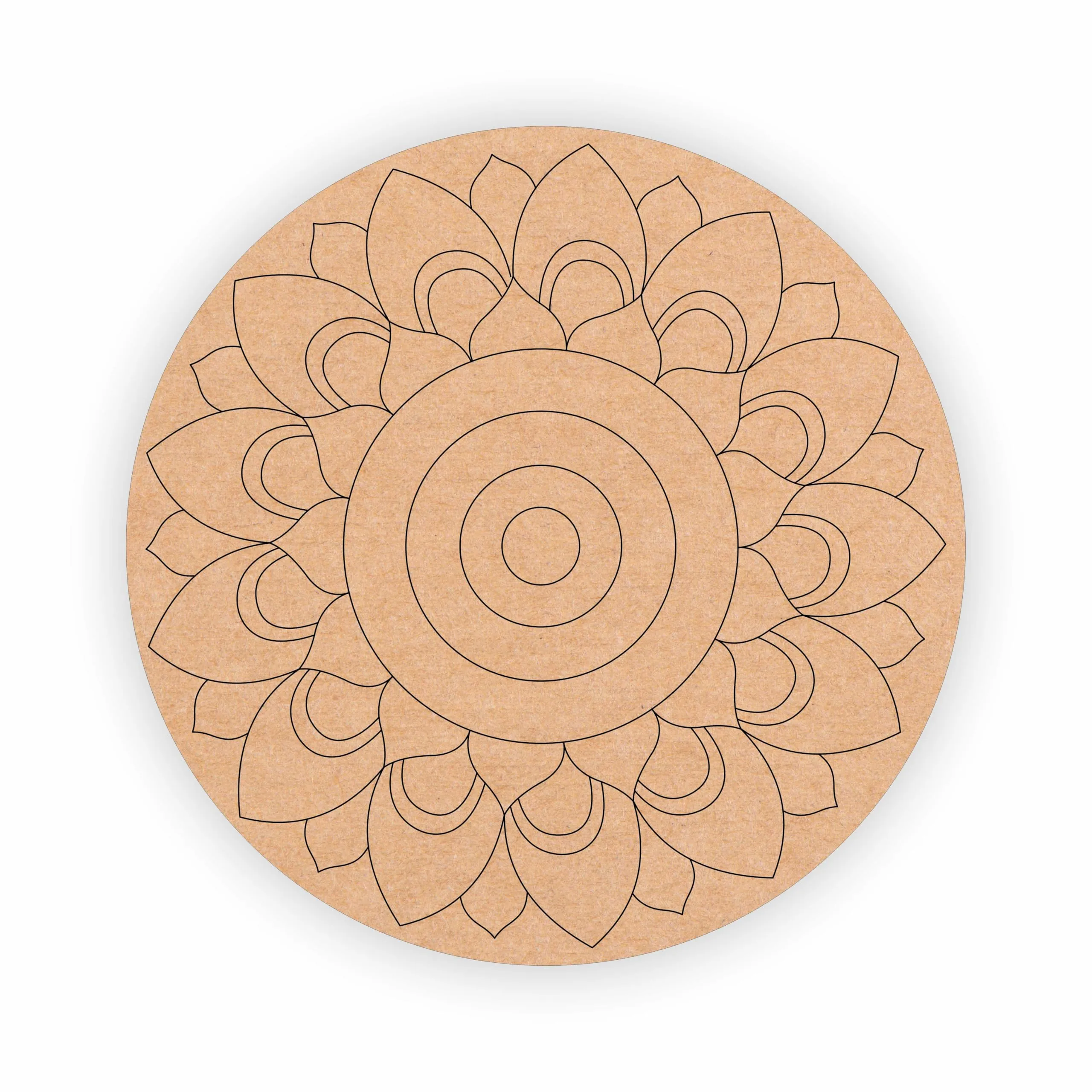 Sure Laser Cut MDF Wood Round Design with New Patter inside The circle for Home Decor DIY Round Cutout for Arts and Crafts Purpose,Home Decor,lippan Art Decoration (10 Inch)