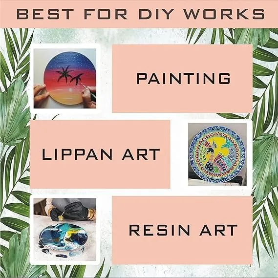 Sure Laser Cut MDF Wood Round Design with New Patter inside The circle for Home Decor DIY Round Cutout for Arts and Crafts Purpose,Home Decor,lippan Art Decoration (10 Inch)