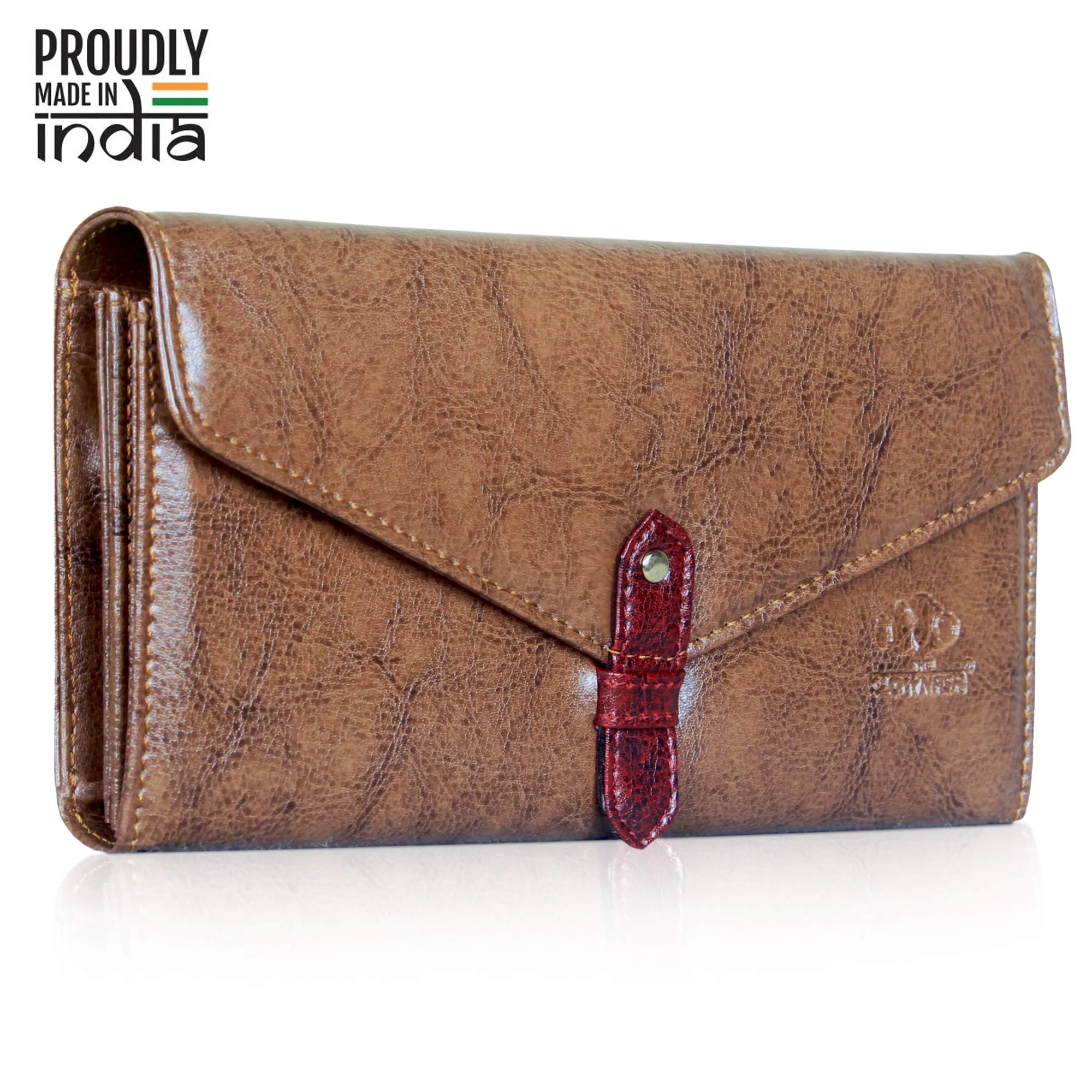 THE CLOWNFISH Victoria ladies wallet/purse/clutch (Light Brown)