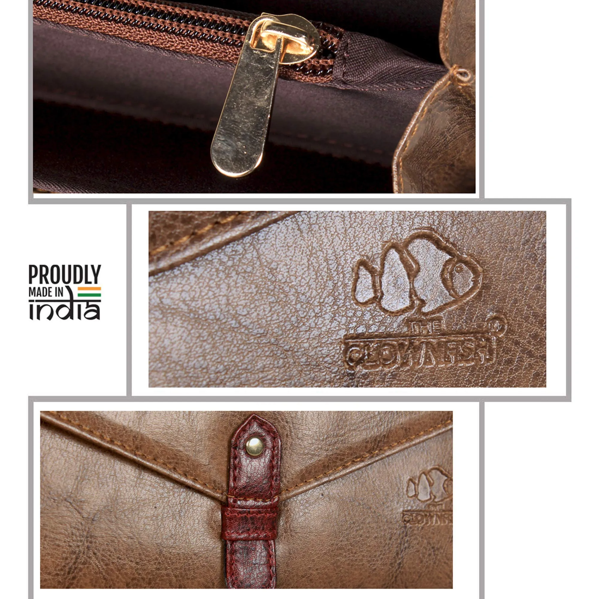 THE CLOWNFISH Victoria ladies wallet/purse/clutch (Light Brown)