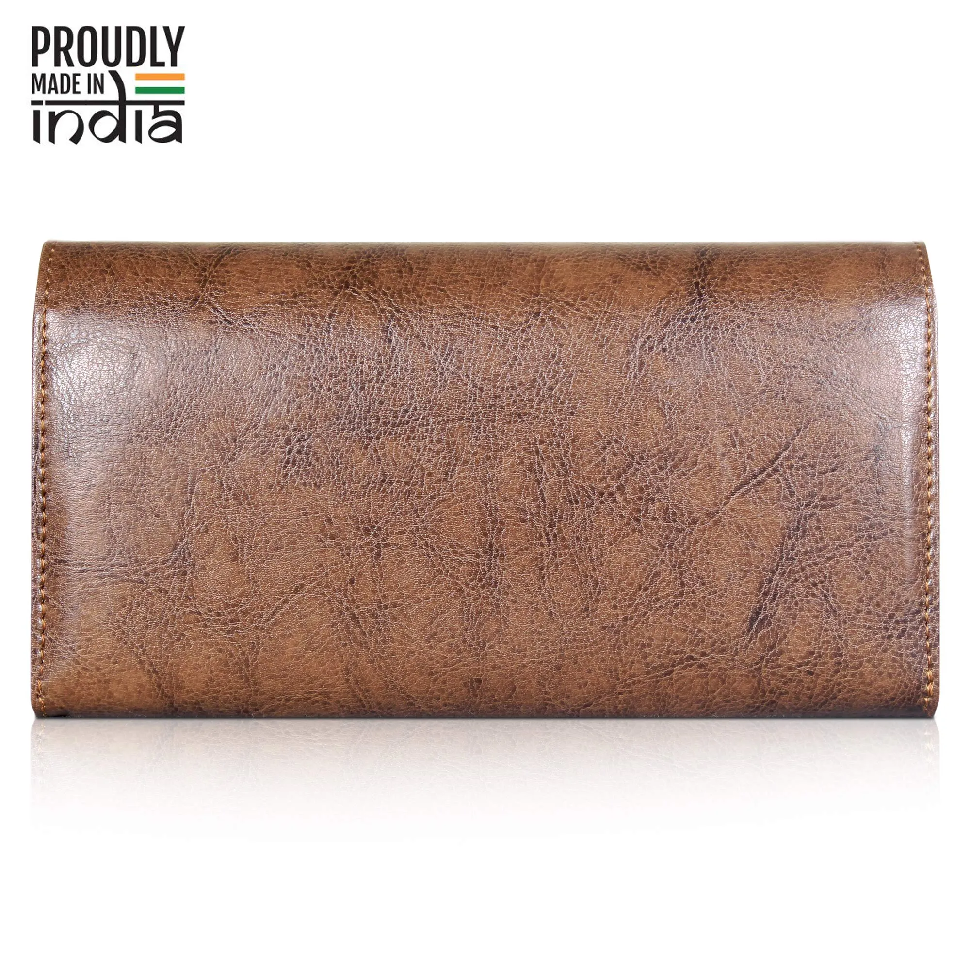 THE CLOWNFISH Victoria ladies wallet/purse/clutch (Light Brown)