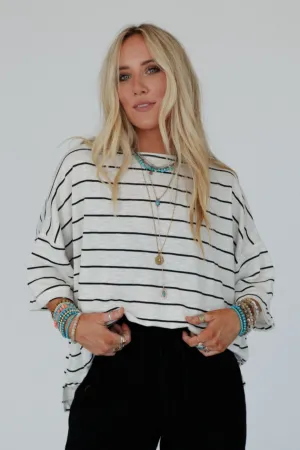 The Nest Dreamy Daze Striped Top - Off White