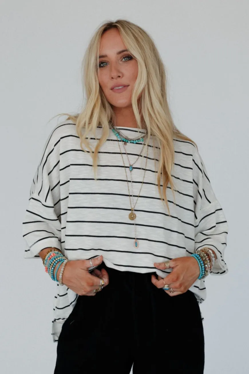 The Nest Dreamy Daze Striped Top - Off White