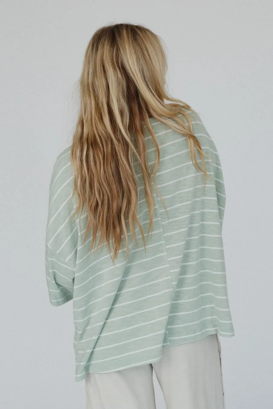 The Nest Dreamy Daze Striped Top - Sage
