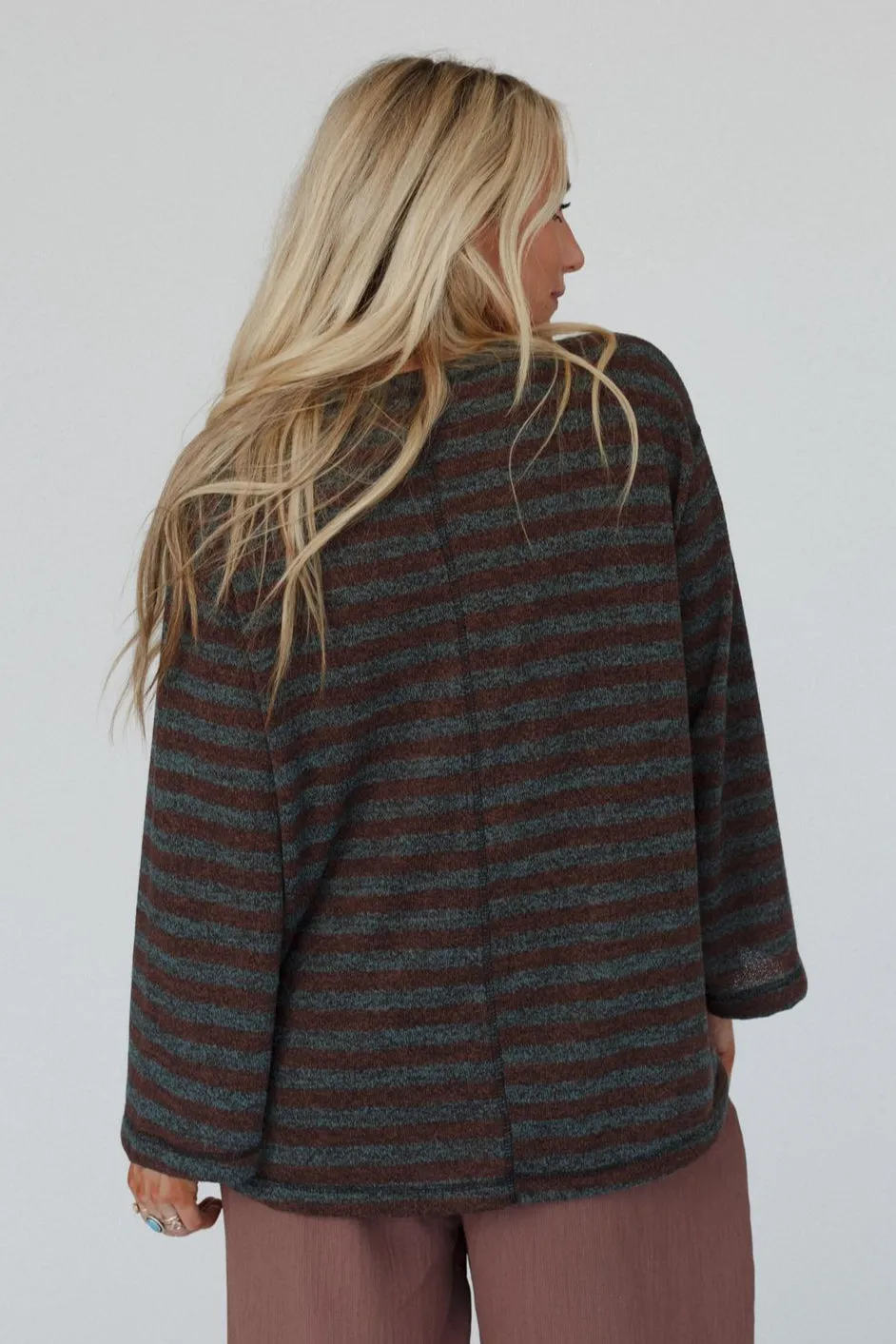 The Nest Endless Love Striped Top - Brown