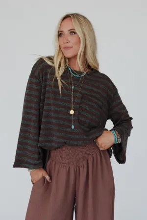 The Nest Endless Love Striped Top - Brown