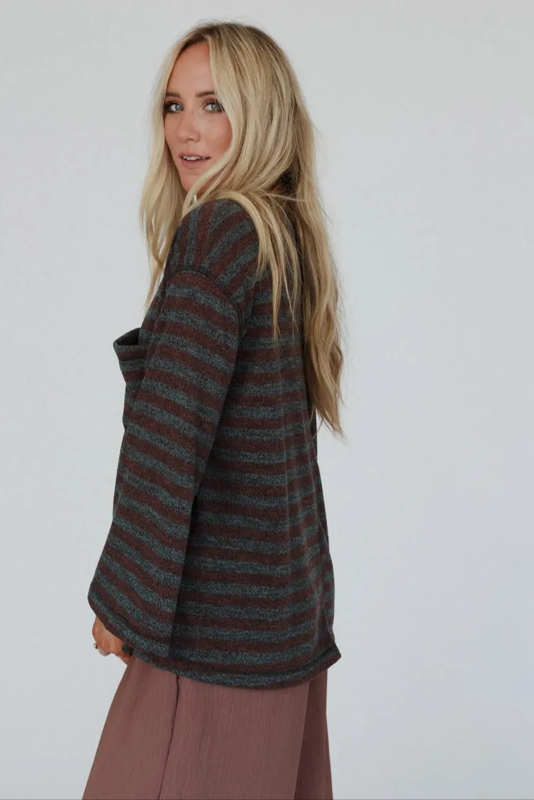 The Nest Endless Love Striped Top - Brown