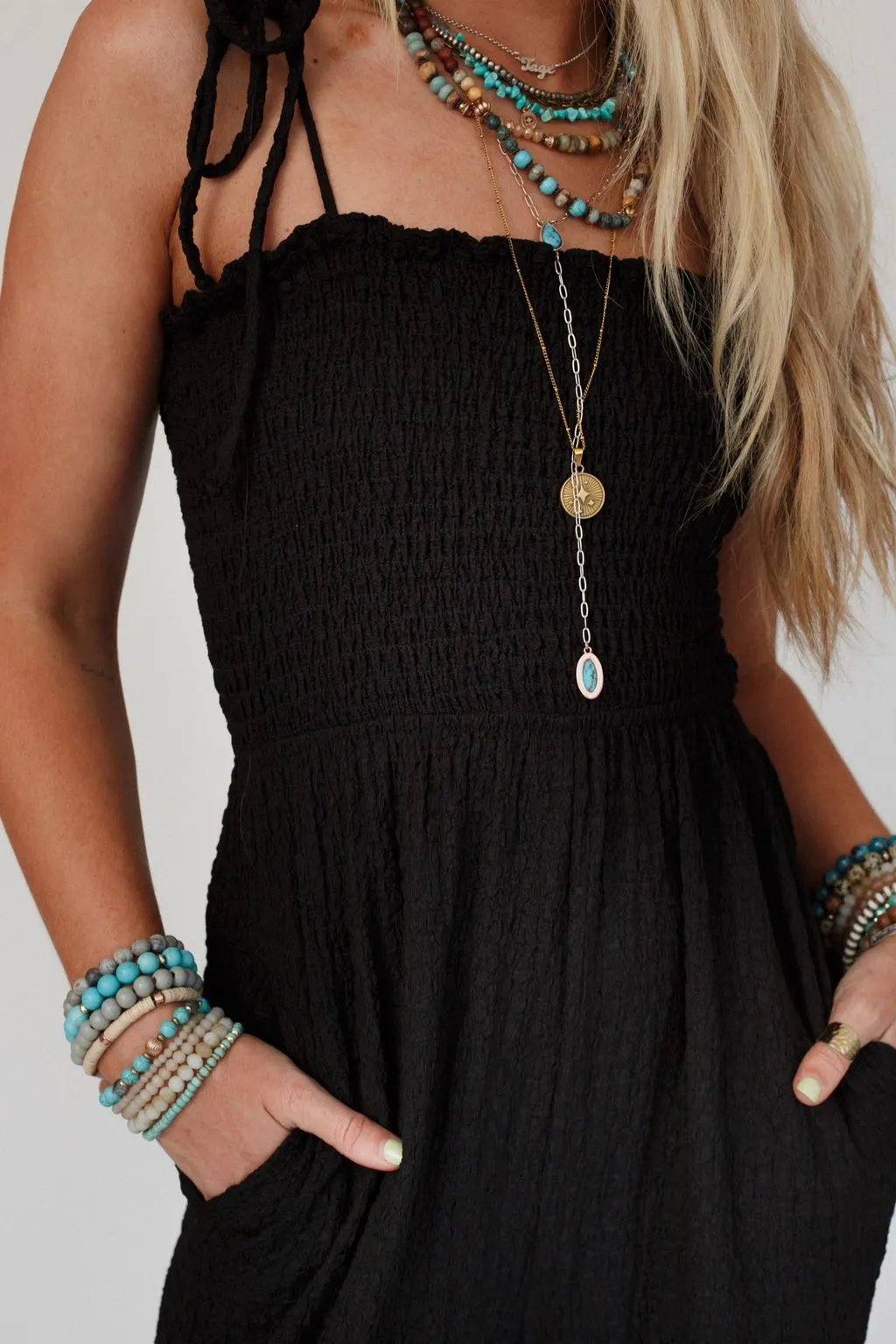 The Nest Perfect Timing Textured Jumpsuit - Black