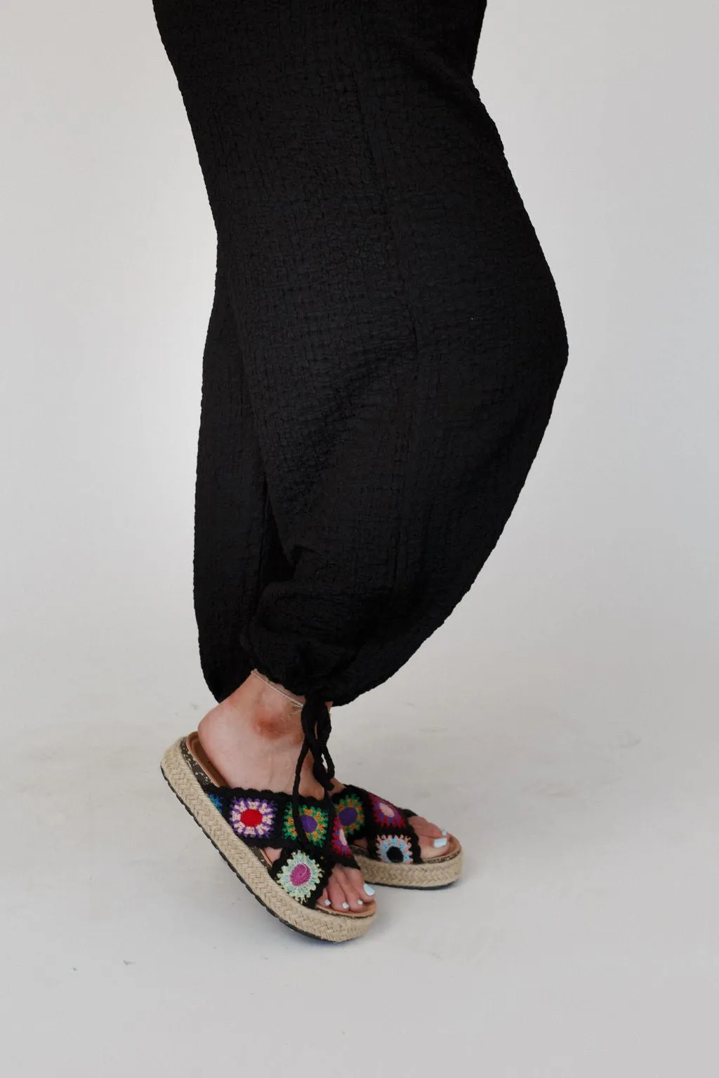 The Nest Perfect Timing Textured Jumpsuit - Black