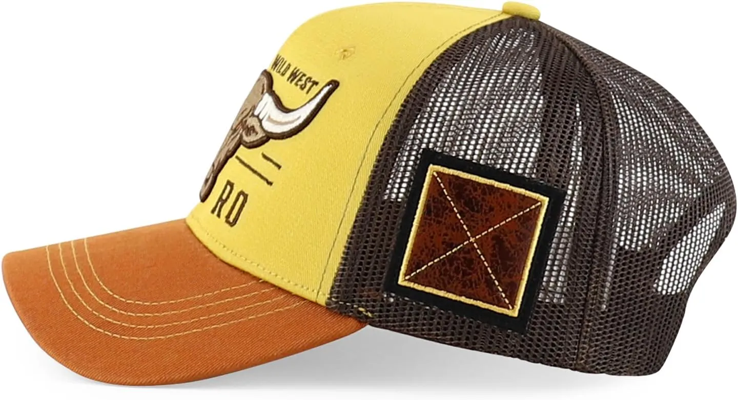 Trendy Apparel Shop Bull Embroidered Western Snapback Trucker Cap