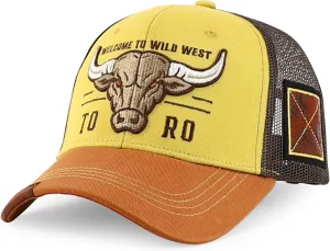 Trendy Apparel Shop Bull Embroidered Western Snapback Trucker Cap
