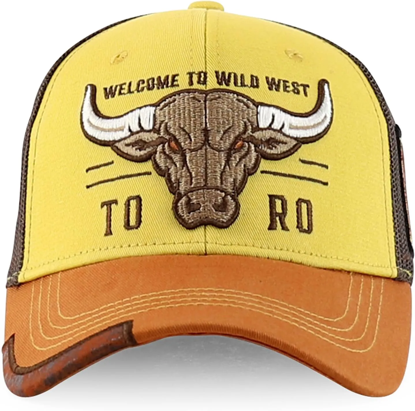 Trendy Apparel Shop Bull Embroidered Western Snapback Trucker Cap