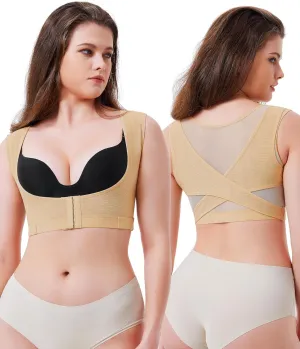 URSEXYLY Upper Back Brace for Women Breathable Posture Corrector Posture Support Back Straightener Pain Relief(Beige,M)