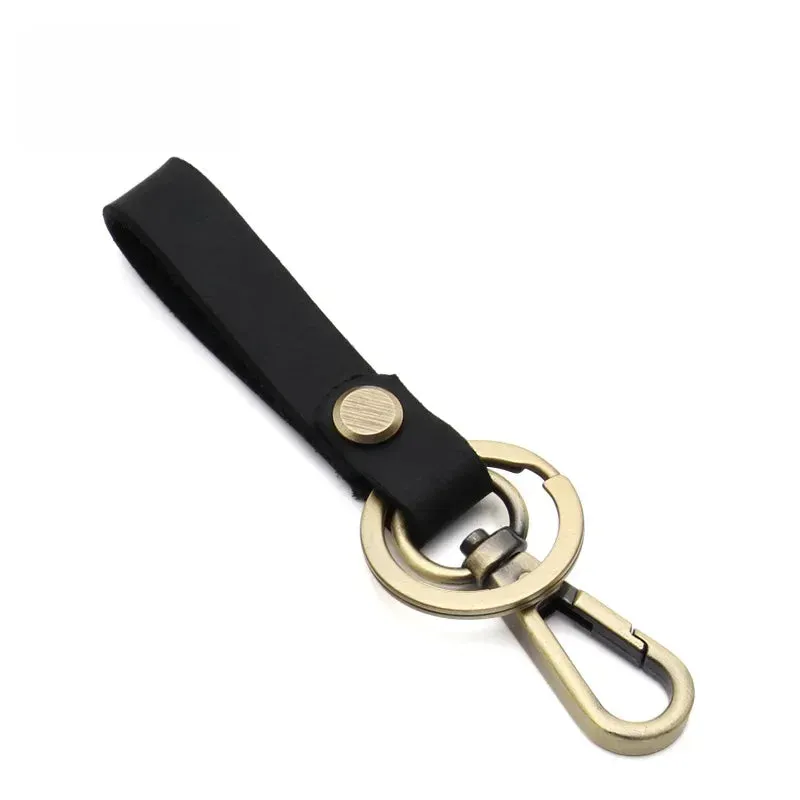 VINTAGE BROWN LEATHER KEYCHAIN