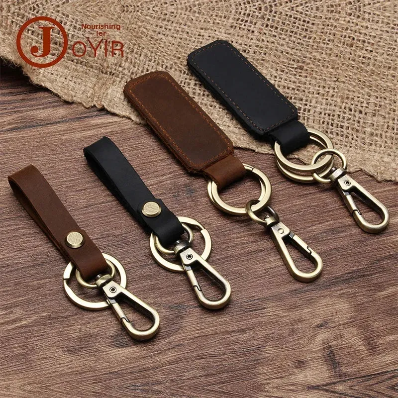VINTAGE BROWN LEATHER KEYCHAIN