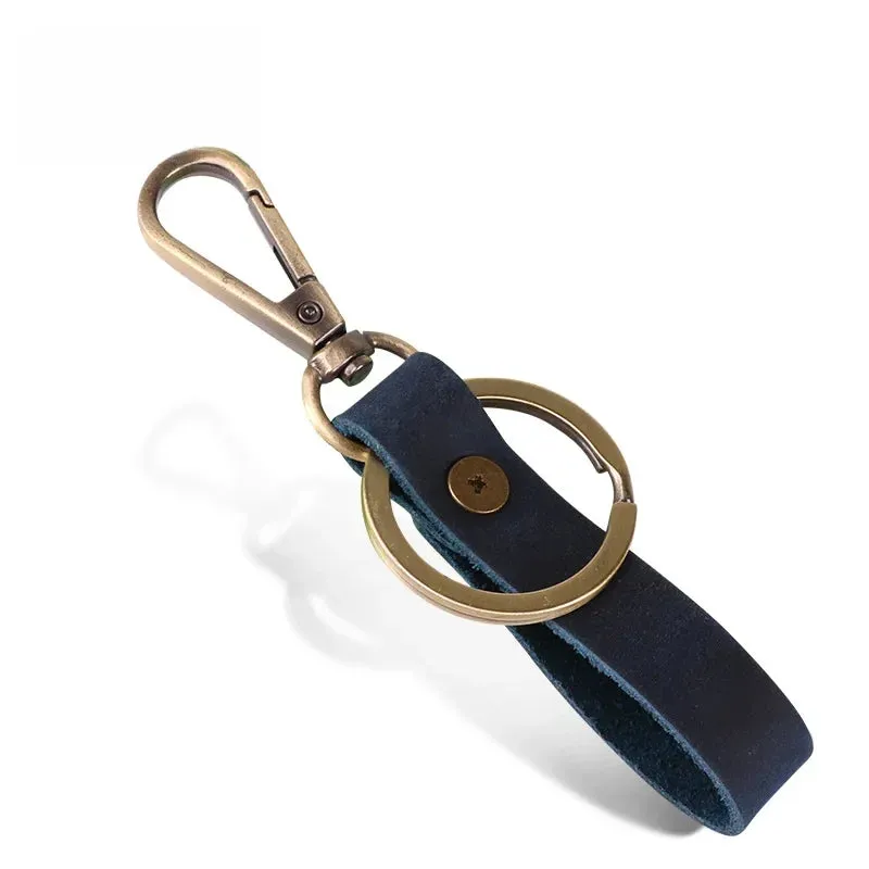 VINTAGE BROWN LEATHER KEYCHAIN