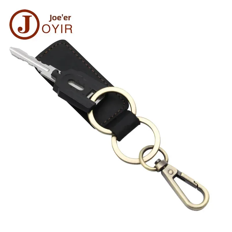 VINTAGE BROWN LEATHER KEYCHAIN