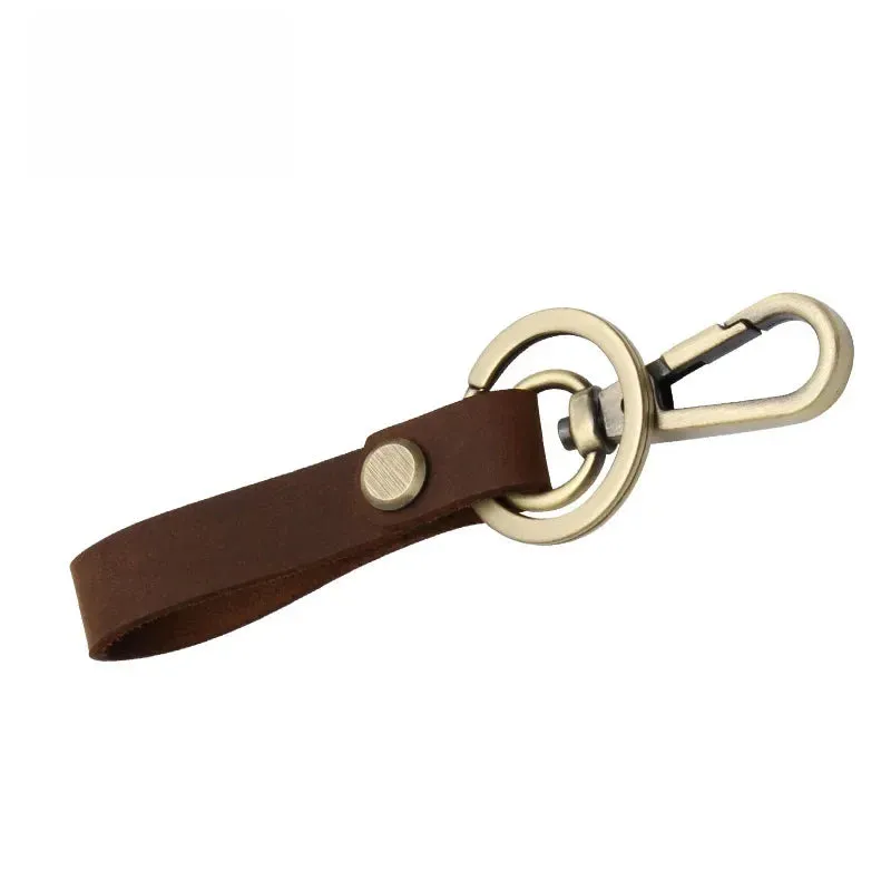 VINTAGE BROWN LEATHER KEYCHAIN