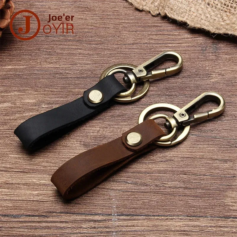 VINTAGE BROWN LEATHER KEYCHAIN