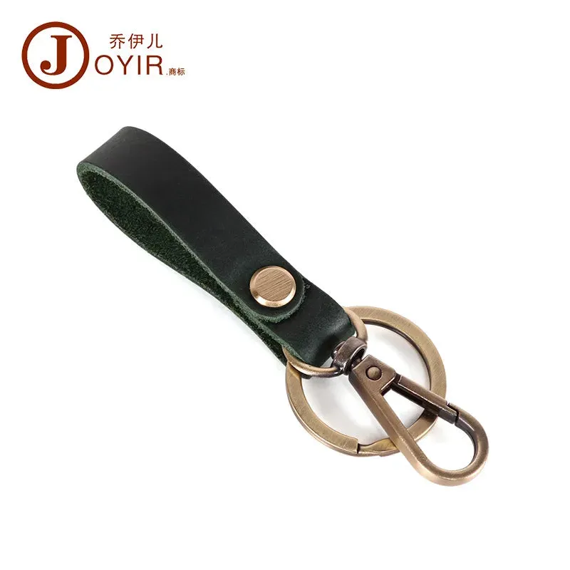 VINTAGE BROWN LEATHER KEYCHAIN
