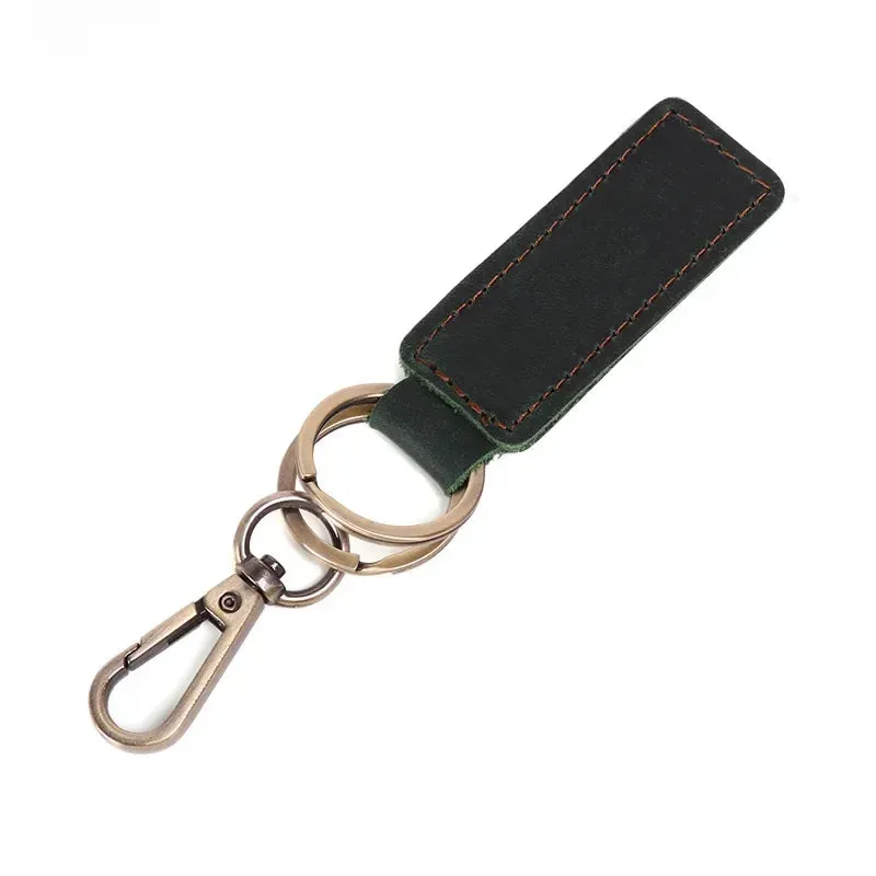 VINTAGE BROWN LEATHER KEYCHAIN