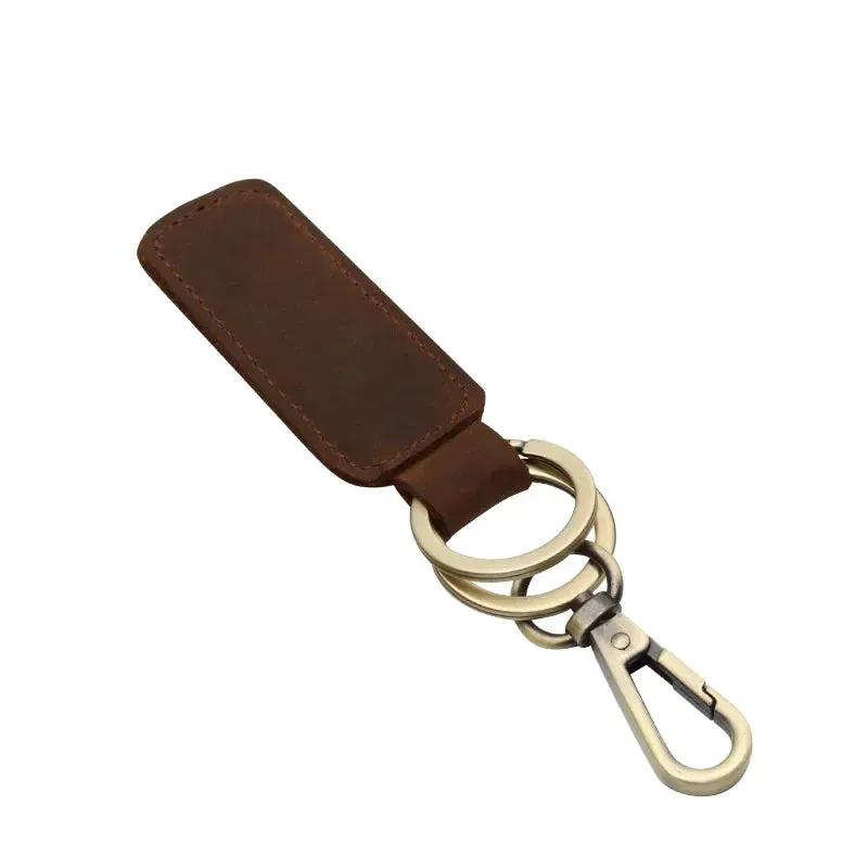 VINTAGE BROWN LEATHER KEYCHAIN
