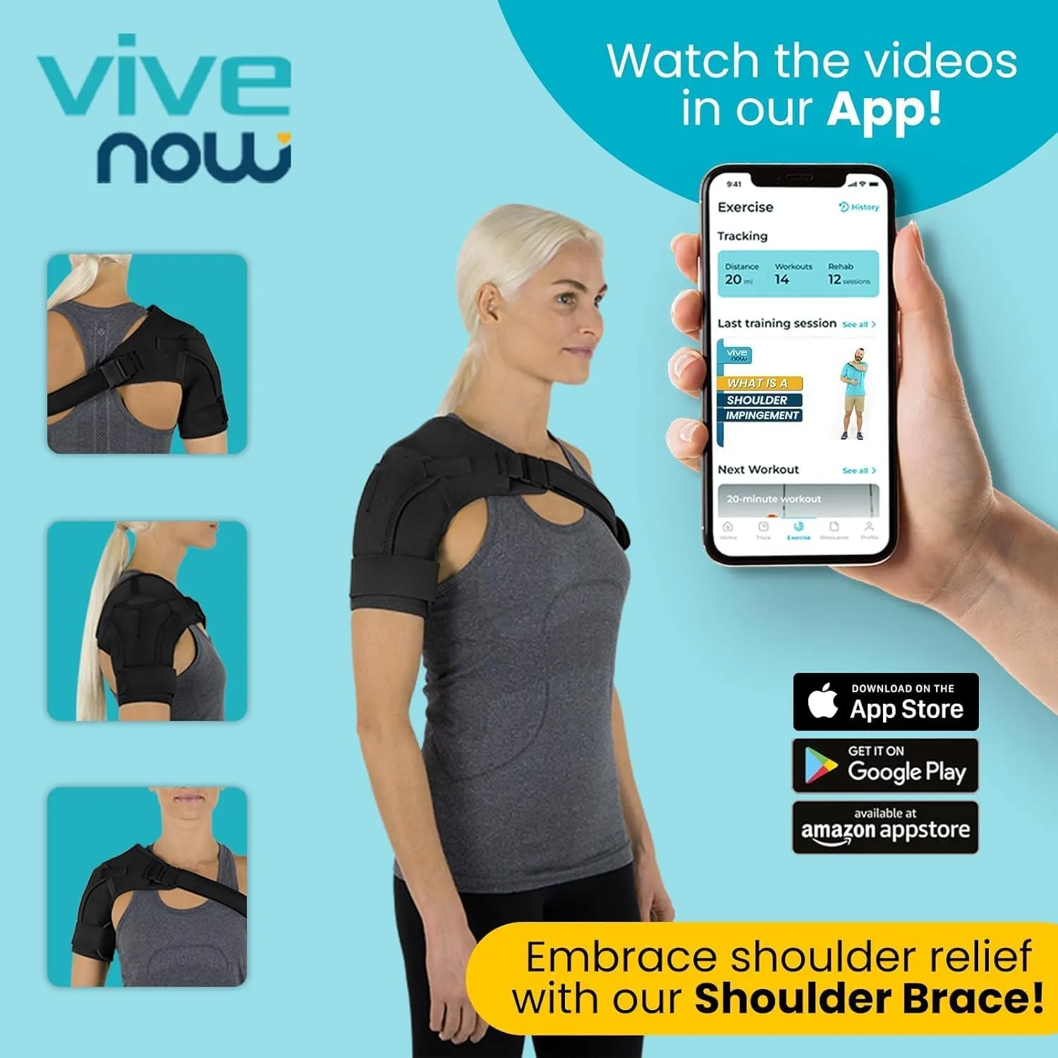Vive Shoulder Brace for Women - Injury Recovery Compression Support Sleeve - for Rotator Cuff Injuries, Arthritis, Sprain, Dislocation, PT - Targeted Inflammation Pain Relief (Beige, Medium)