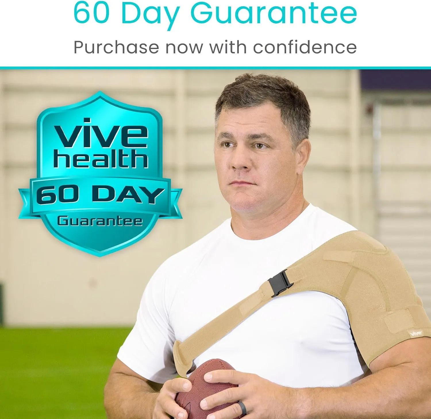 Vive Shoulder Brace for Women - Injury Recovery Compression Support Sleeve - for Rotator Cuff Injuries, Arthritis, Sprain, Dislocation, PT - Targeted Inflammation Pain Relief (Beige, Medium)