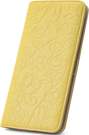 Wallet Women Ultra Slim Thin Womens Wallet RFID Blocking Bifold Clutch Long Ladies Wallet Rose YELLOW