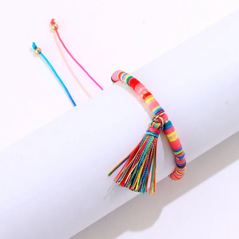 Women New Style Hand-woven Colorful Rainbow Bracelet